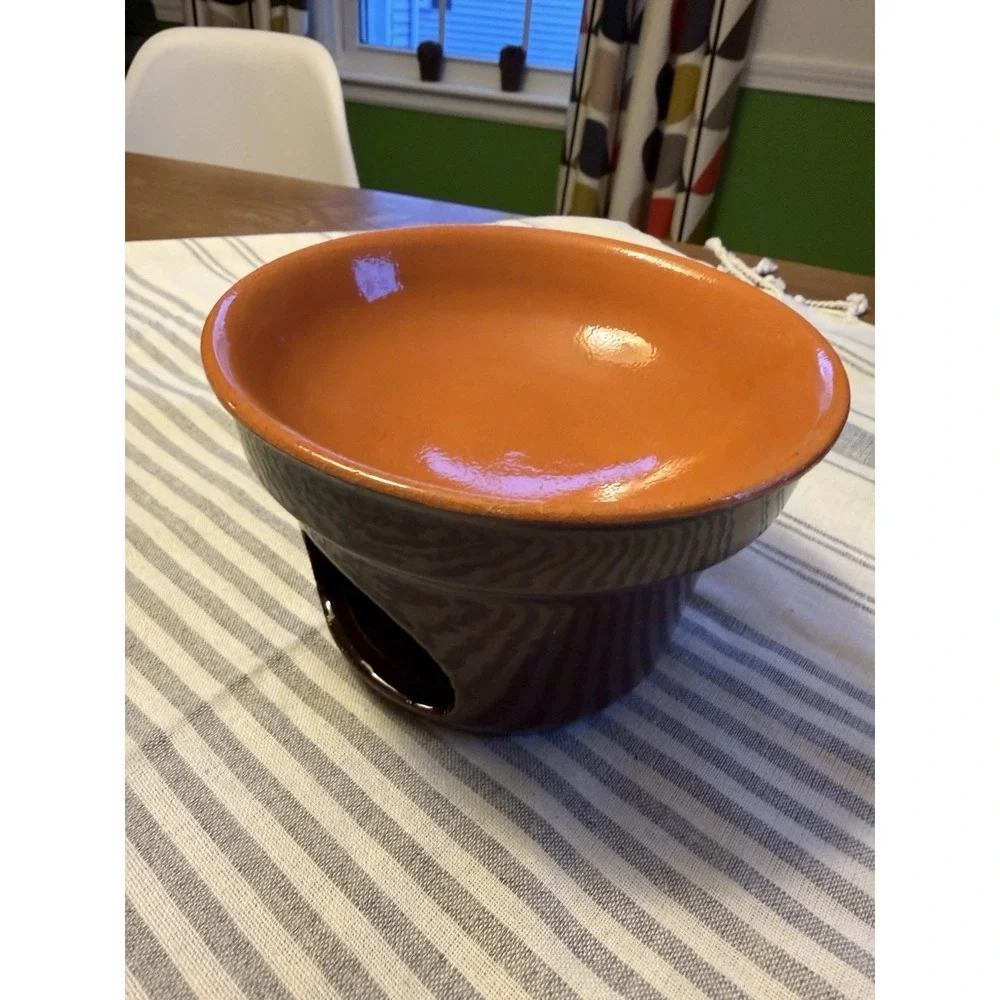Vintage Terracotta Bagna Cauda Warmer